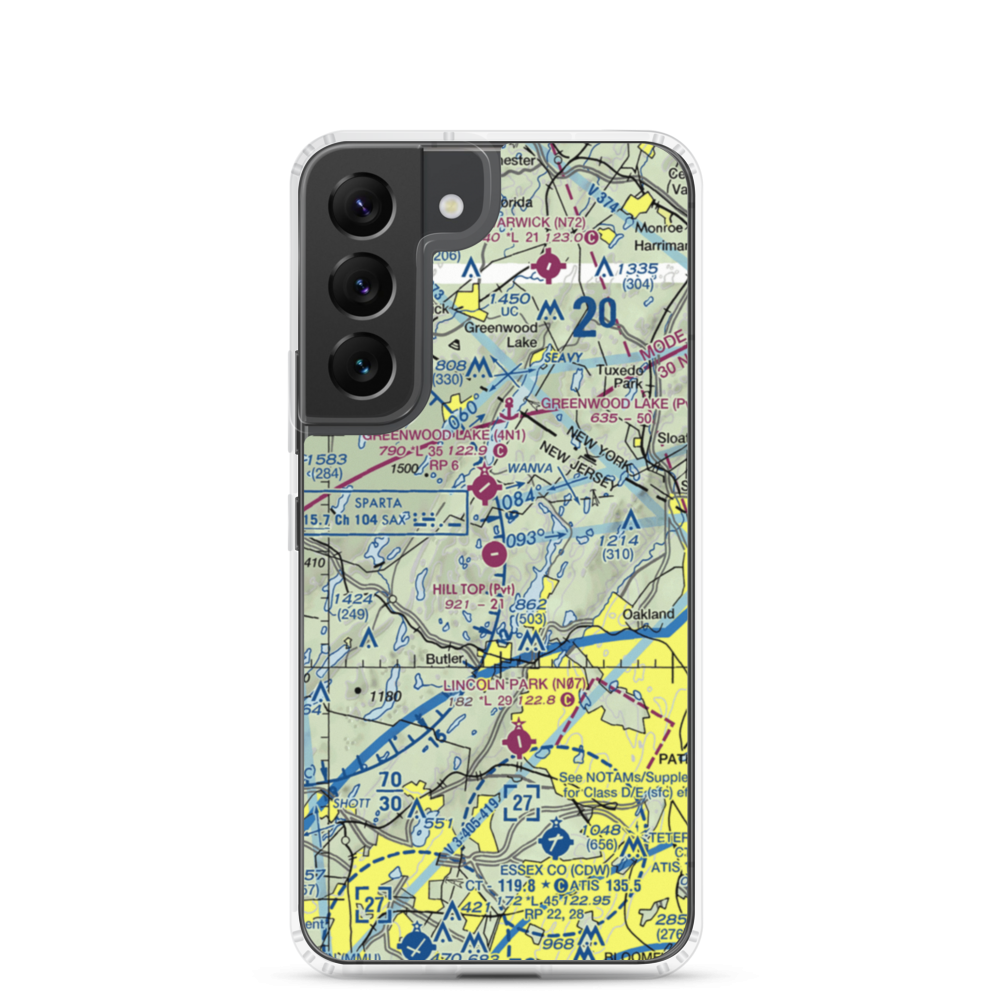 Hill Top Airport (JY43) VFR Sectional Samsung Case Samsung Galaxy S22 model shown