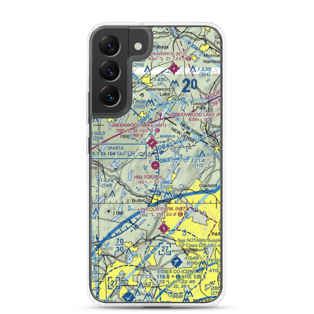 Hill Top Airport (JY43) VFR Sectional Samsung Case Samsung Galaxy S22 Plus model shown