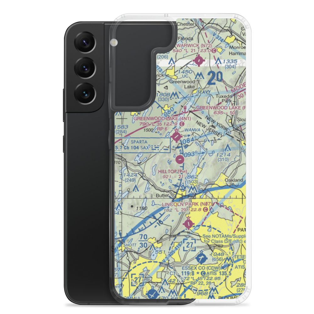 Hill Top Airport (JY43) VFR Sectional Samsung Case Samsung Galaxy S22 Plus model shown