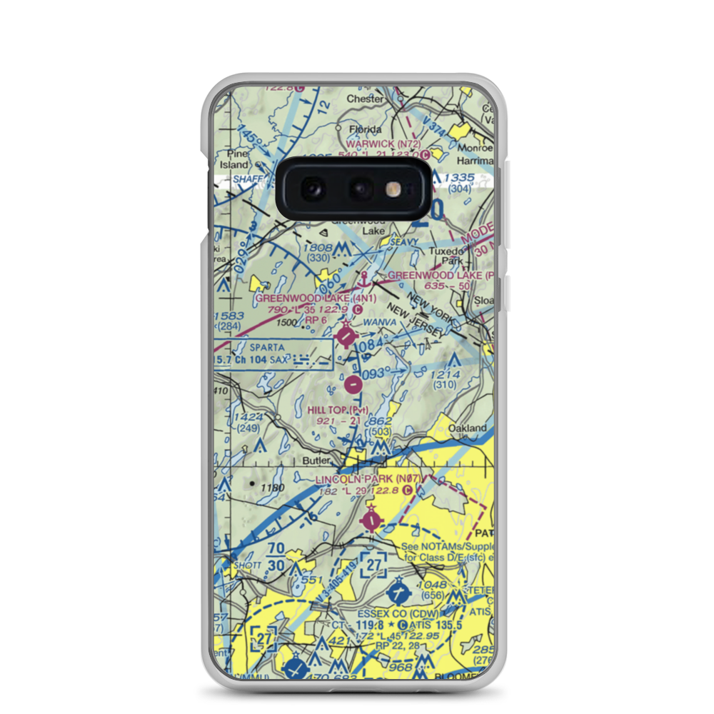 Hill Top Airport (JY43) VFR Sectional Samsung Case Samsung Galaxy S10e model shown