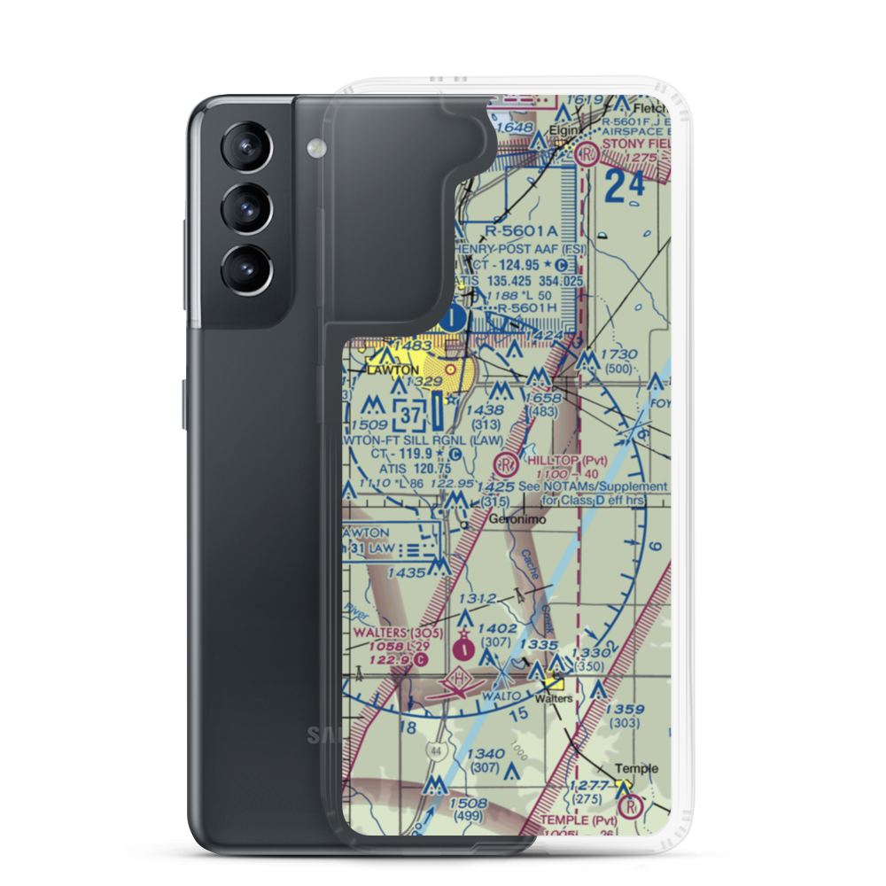 Hill Top Private Airport (OK08) VFR Sectional Samsung Case Samsung Galaxy S21 model shown