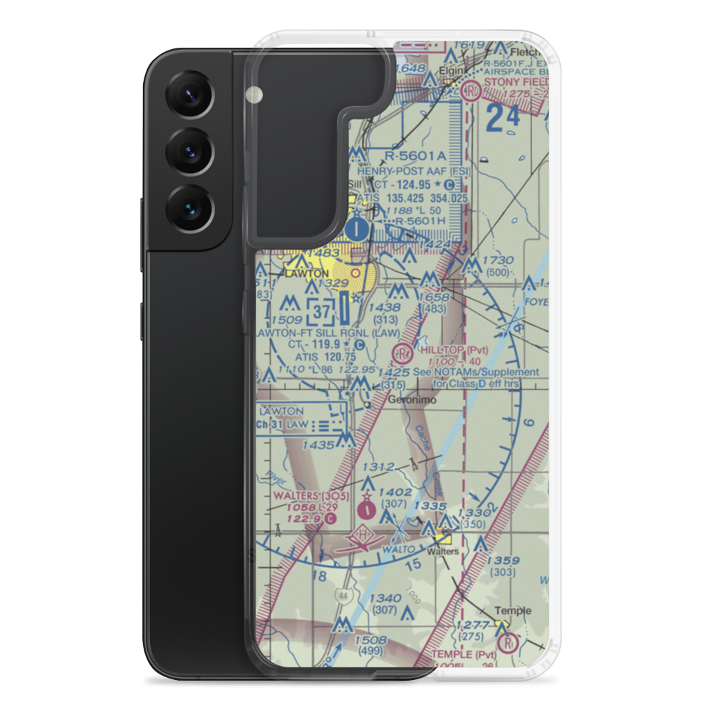 Hill Top Private Airport (OK08) VFR Sectional Samsung Case Samsung Galaxy S22 Plus model shown