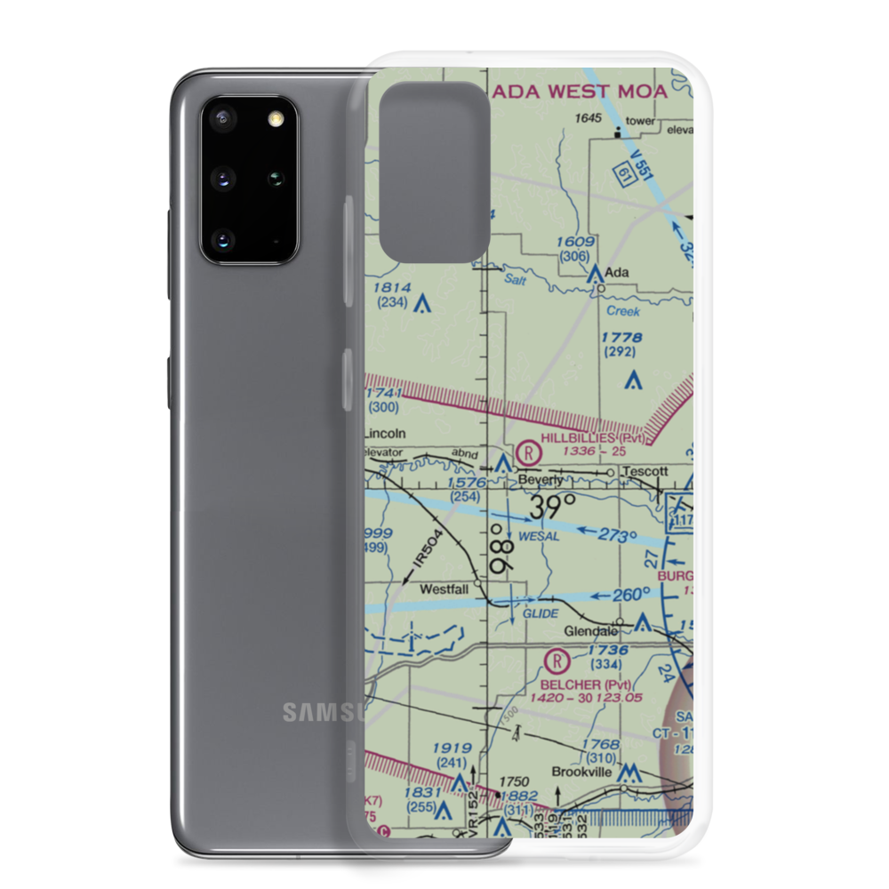 Hillbillies Airport (72KS) VFR Sectional Samsung Case Samsung Galaxy S20 Plus model shown