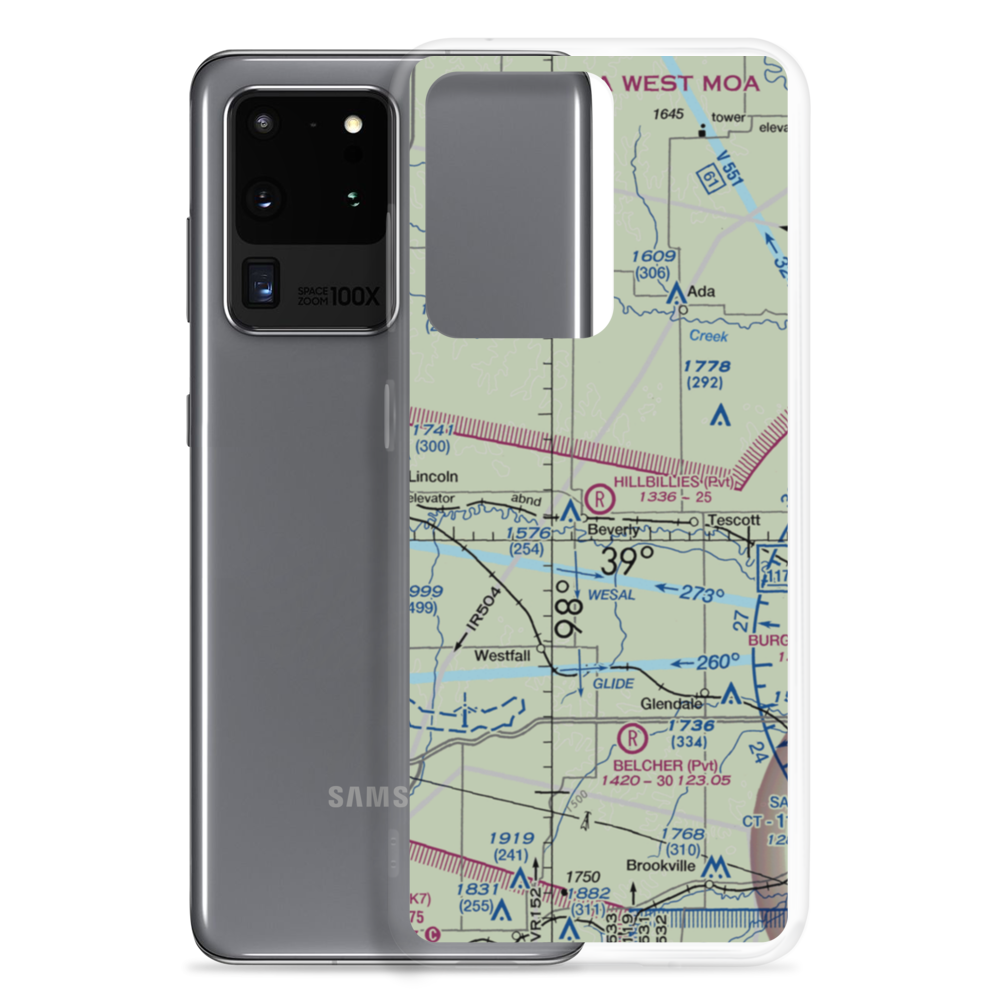 Hillbillies Airport (72KS) VFR Sectional Samsung Case Samsung Galaxy S20 Ultra model shown