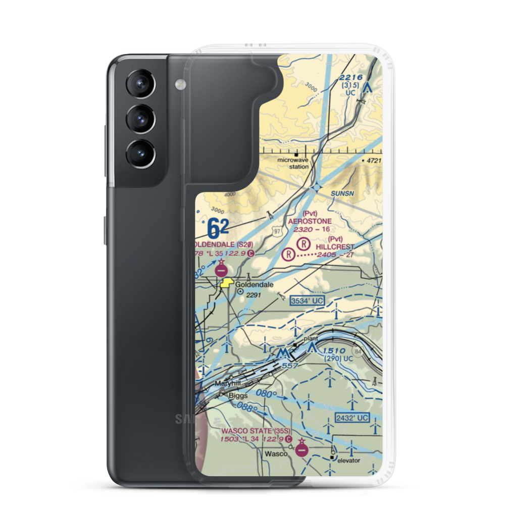 Hillcrest Airport (2WN9) VFR Sectional Samsung Case Samsung Galaxy S21 model shown