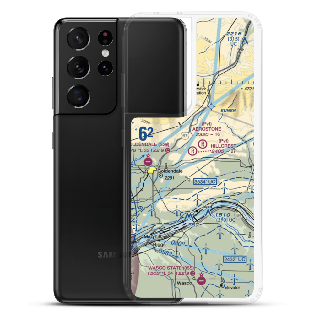 Hillcrest Airport (2WN9) VFR Sectional Samsung Case Samsung Galaxy S21 Ultra model shown