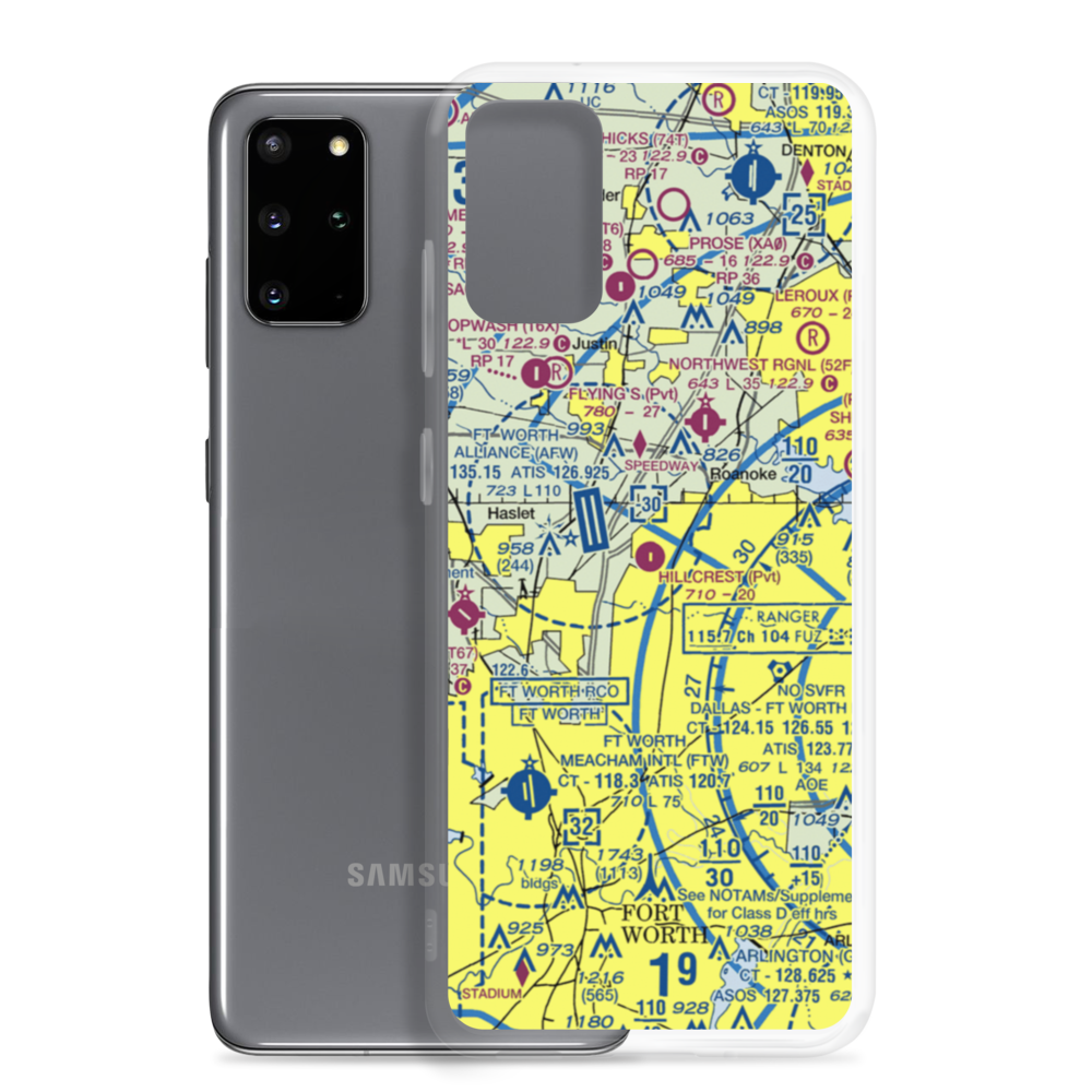 Hillcrest Airport (7TX4) VFR Sectional Samsung Case Samsung Galaxy S20 Plus model shown