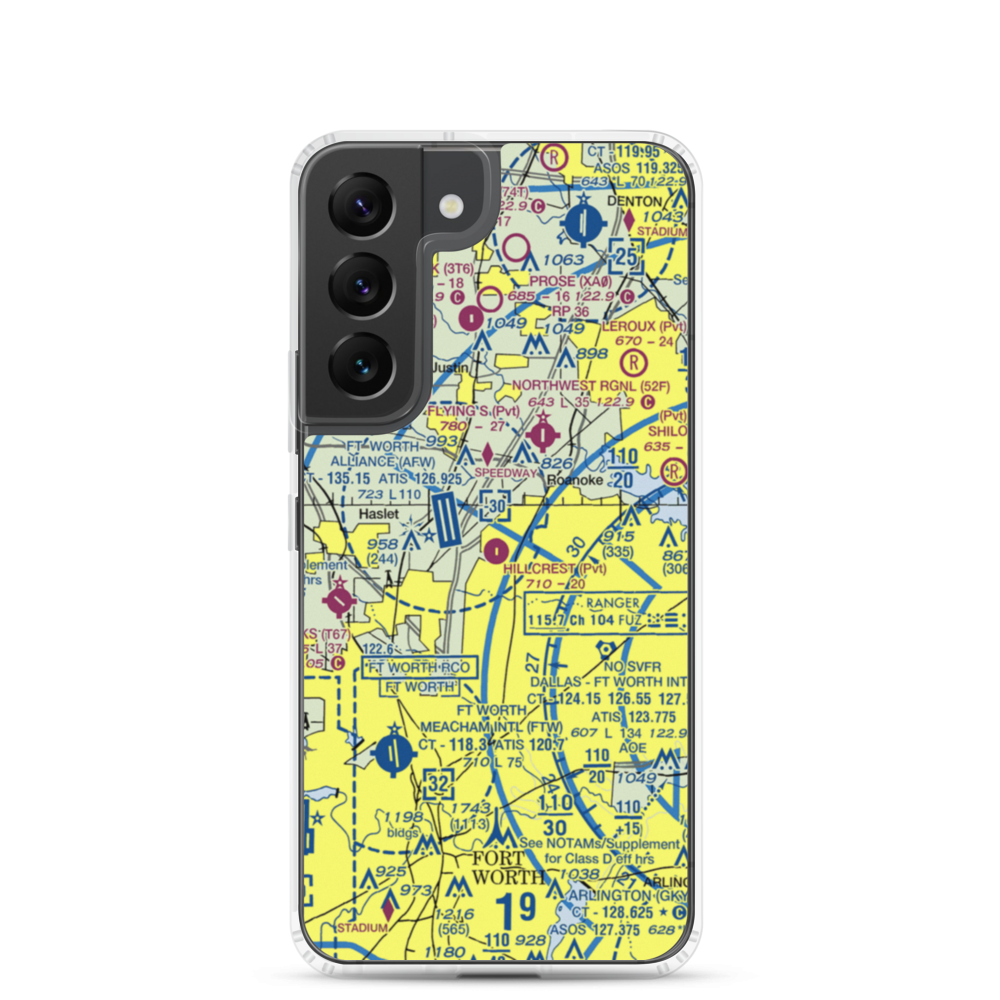 Hillcrest Airport (7TX4) VFR Sectional Samsung Case Samsung Galaxy S22 model shown