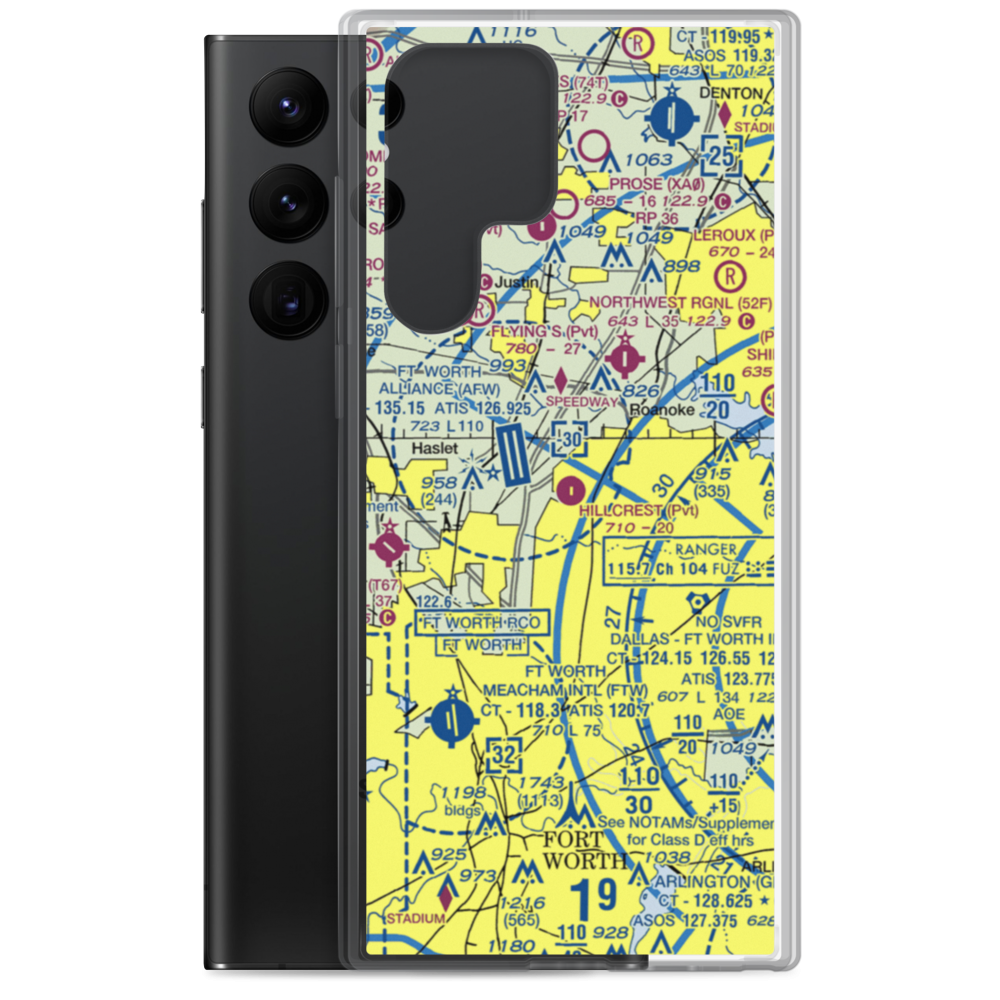 Hillcrest Airport (7TX4) VFR Sectional Samsung Case Samsung Galaxy S22 Ultra model shown