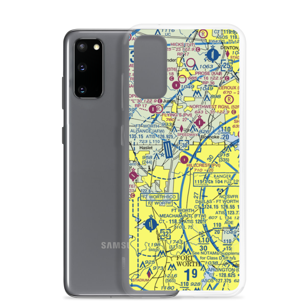 Hillcrest Airport (7TX4) VFR Sectional Samsung Case Samsung Galaxy S20 model shown