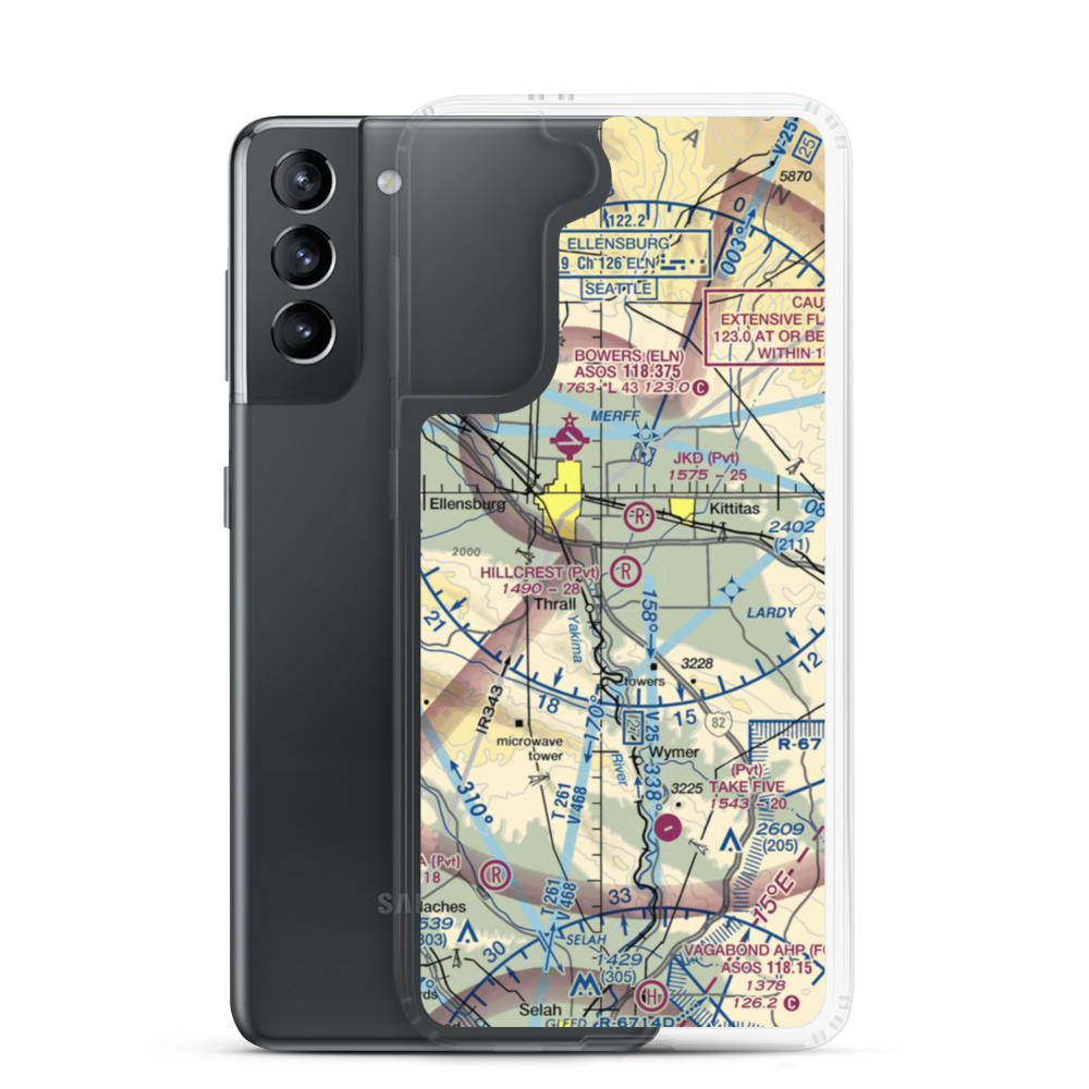 Hillcrest Farms Airport (WT01) VFR Sectional Samsung Case Samsung Galaxy S21 model shown