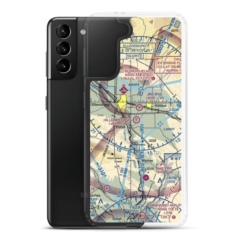 Hillcrest Farms Airport (WT01) VFR Sectional Samsung Case Samsung Galaxy S21 Plus model shown