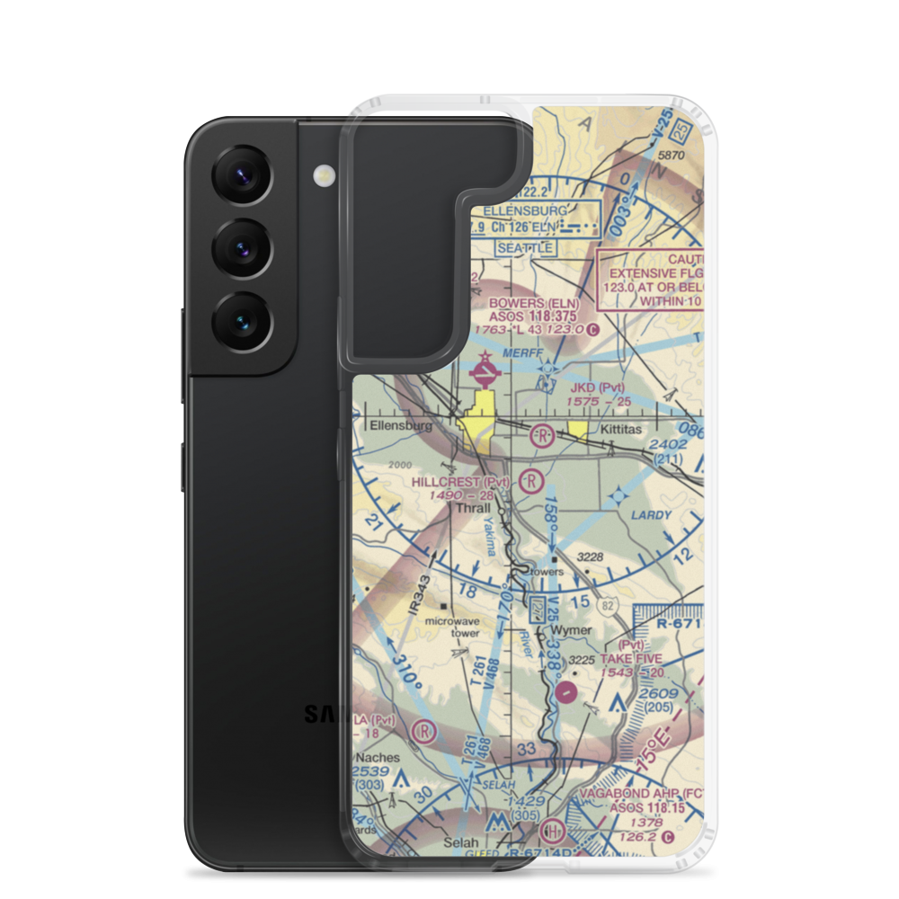 Hillcrest Farms Airport (WT01) VFR Sectional Samsung Case Samsung Galaxy S22 model shown