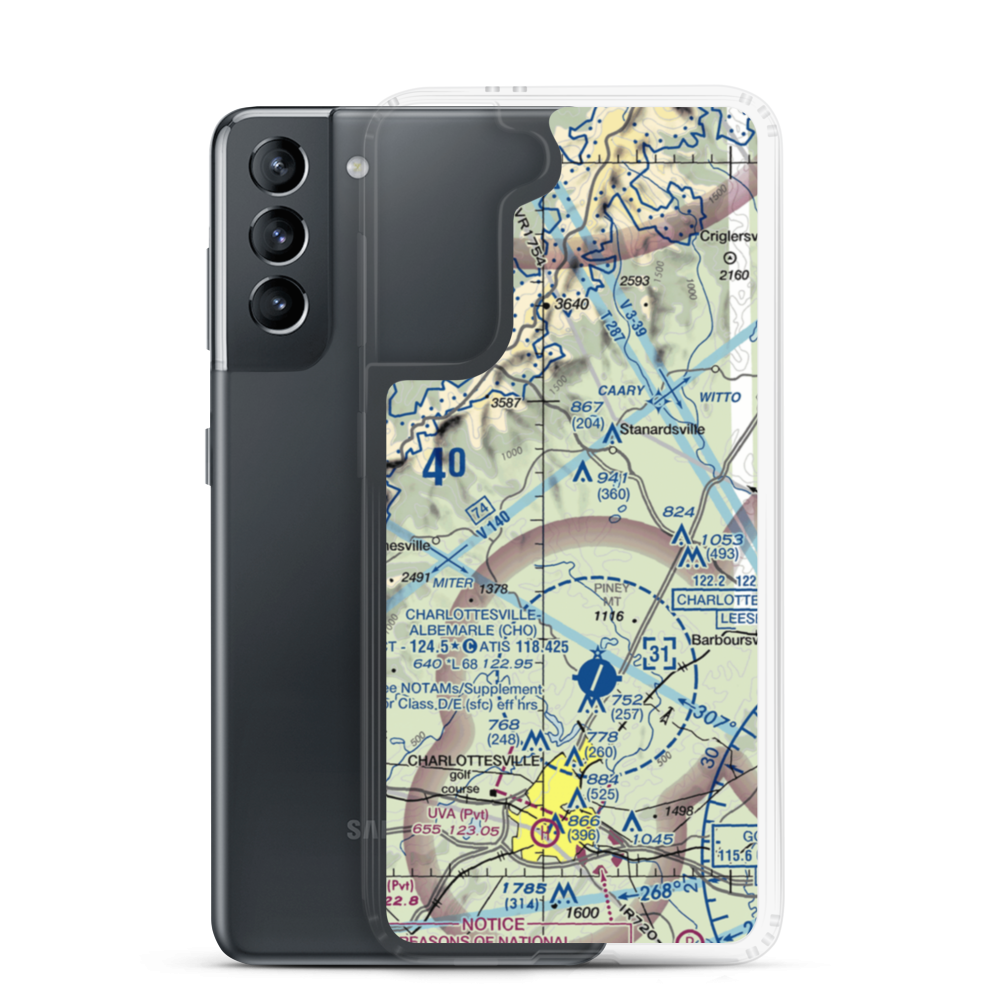 Hilldale Airport (78VA) VFR Sectional Samsung Case Samsung Galaxy S21 model shown