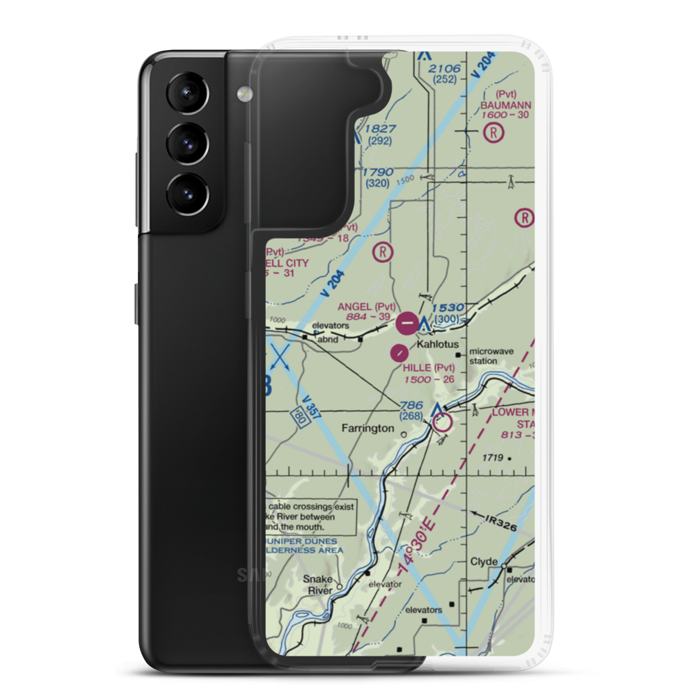 Hille-Kimp Airstrip (4WA6) VFR Sectional Samsung Case Samsung Galaxy S21 Plus model shown