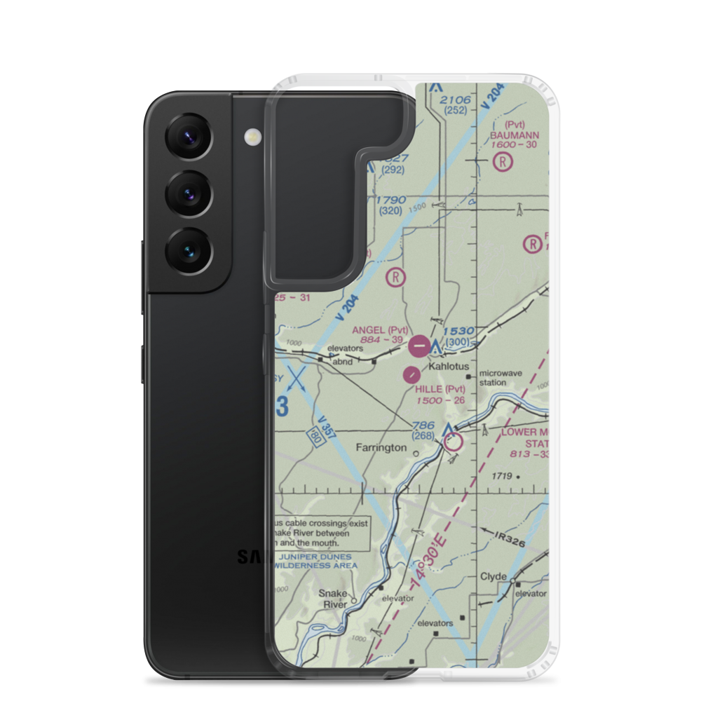 Hille-Kimp Airstrip (4WA6) VFR Sectional Samsung Case Samsung Galaxy S22 model shown
