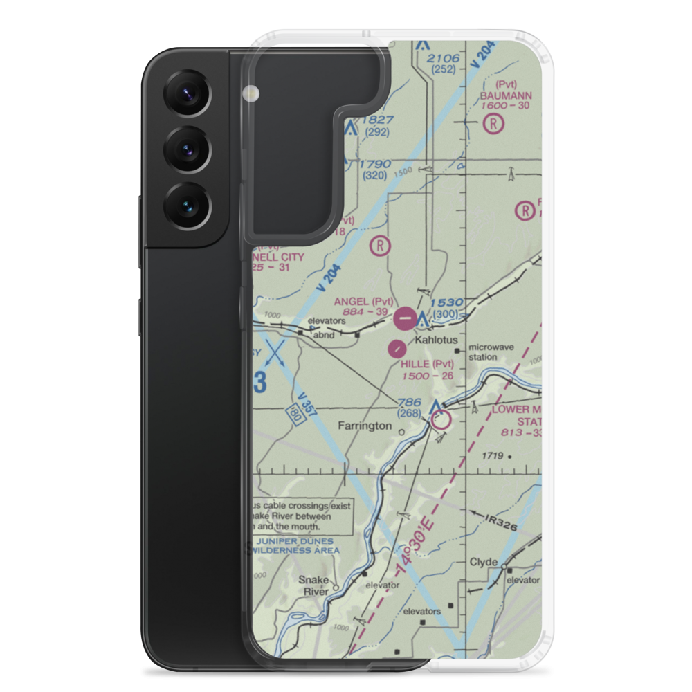 Hille-Kimp Airstrip (4WA6) VFR Sectional Samsung Case Samsung Galaxy S22 Plus model shown