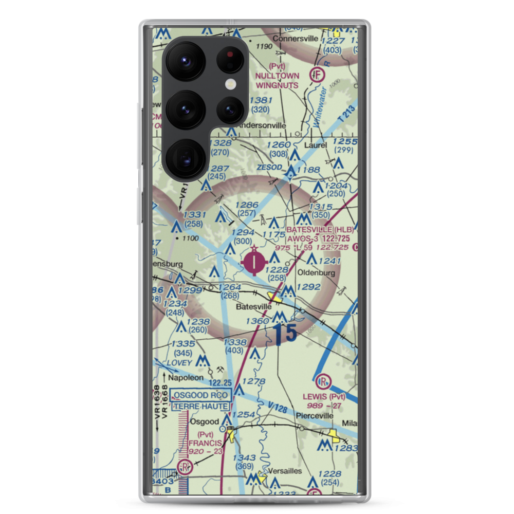 Hillenbrand Industries Airport (HLB) VFR Sectional Samsung Case Samsung Galaxy S22 Ultra model shown