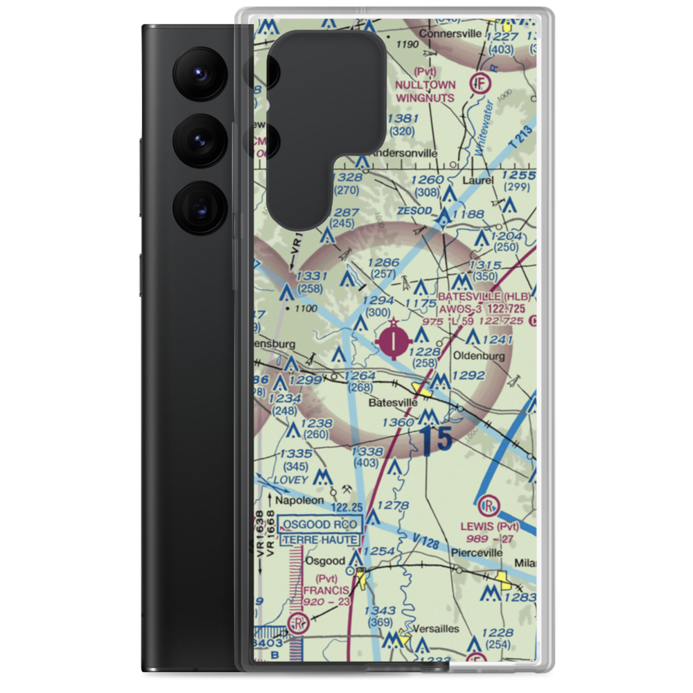 Hillenbrand Industries Airport (HLB) VFR Sectional Samsung Case Samsung Galaxy S22 Ultra model shown