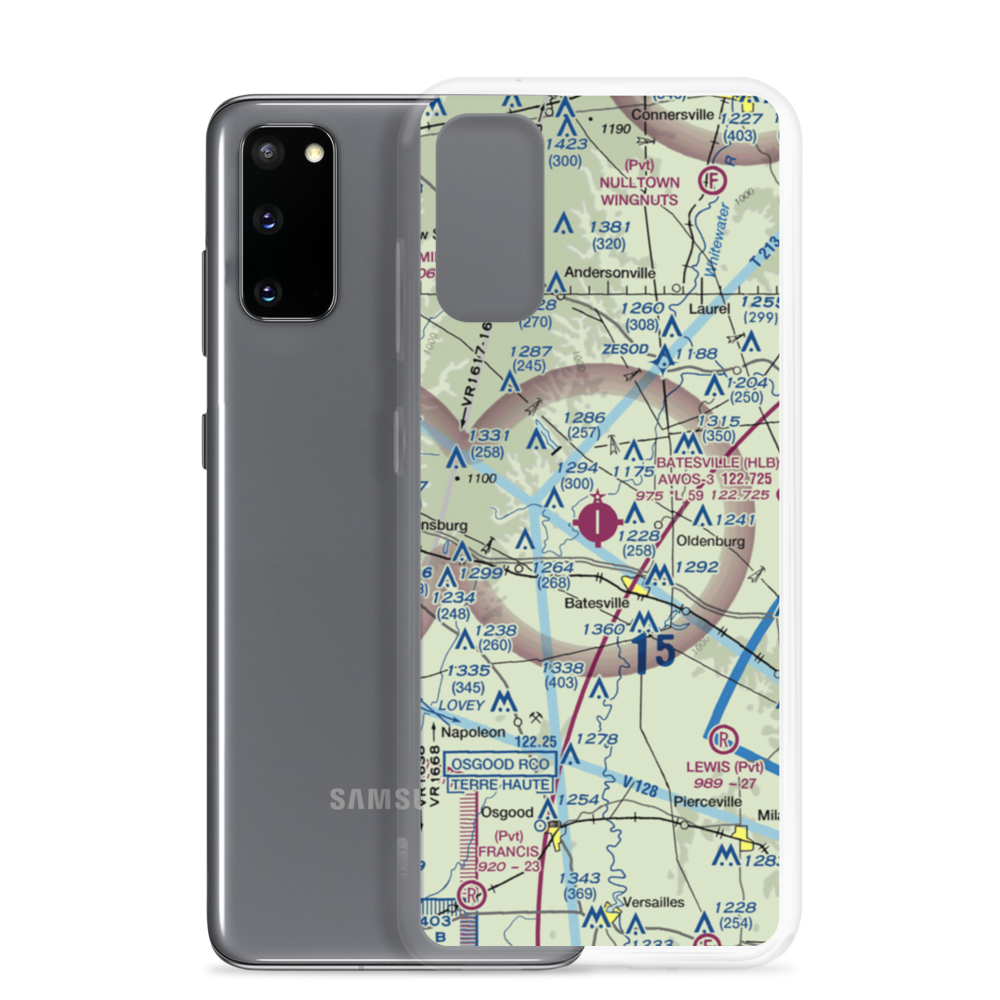 Hillenbrand Industries Airport (HLB) VFR Sectional Samsung Case Samsung Galaxy S20 model shown