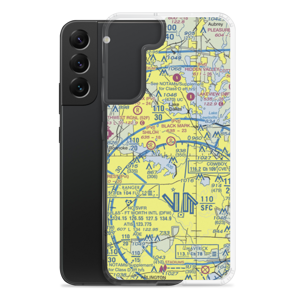 Hilliard Landing Area Airport (5TX6) VFR Sectional Samsung Case Samsung Galaxy S22 Plus model shown