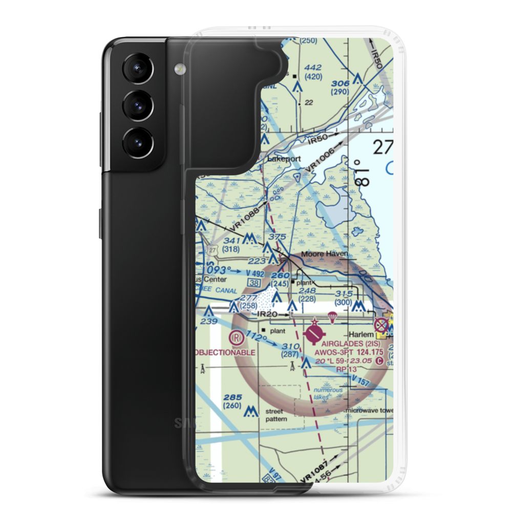 Hilliard's Private Airport (FD96) VFR Sectional Samsung Case Samsung Galaxy S21 Plus model shown