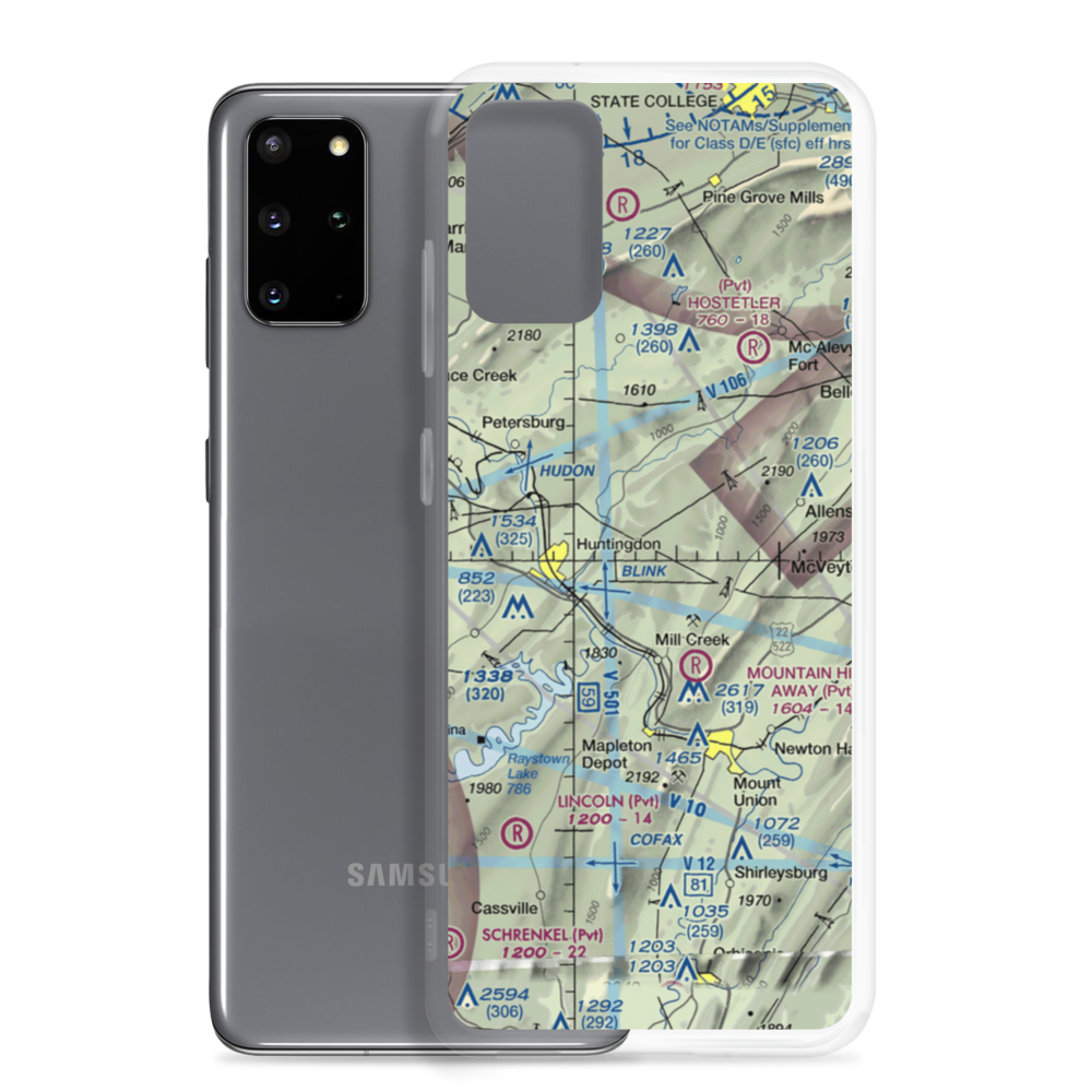 Hilling International Airport (PN64) VFR Sectional Samsung Case Samsung Galaxy S20 Plus model shown