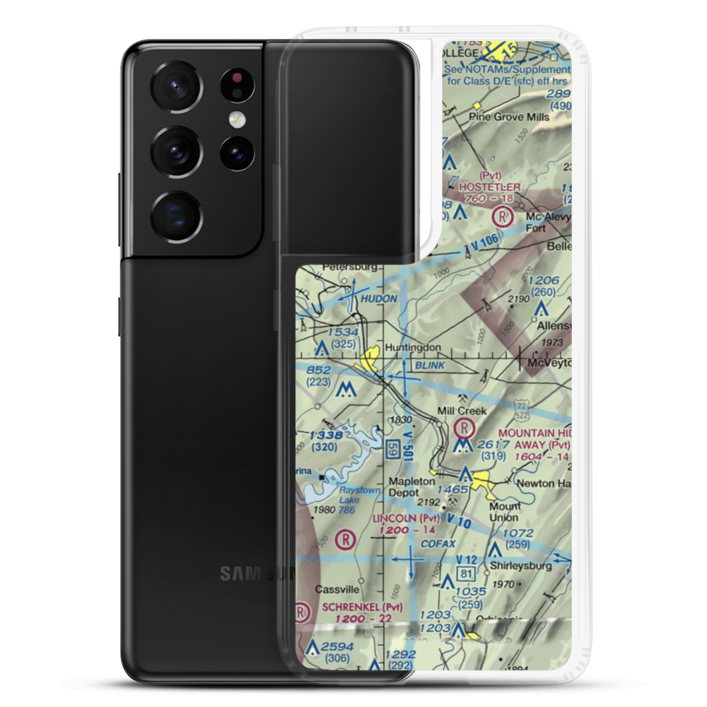 Hilling International Airport (PN64) VFR Sectional Samsung Case Samsung Galaxy S21 Ultra model shown