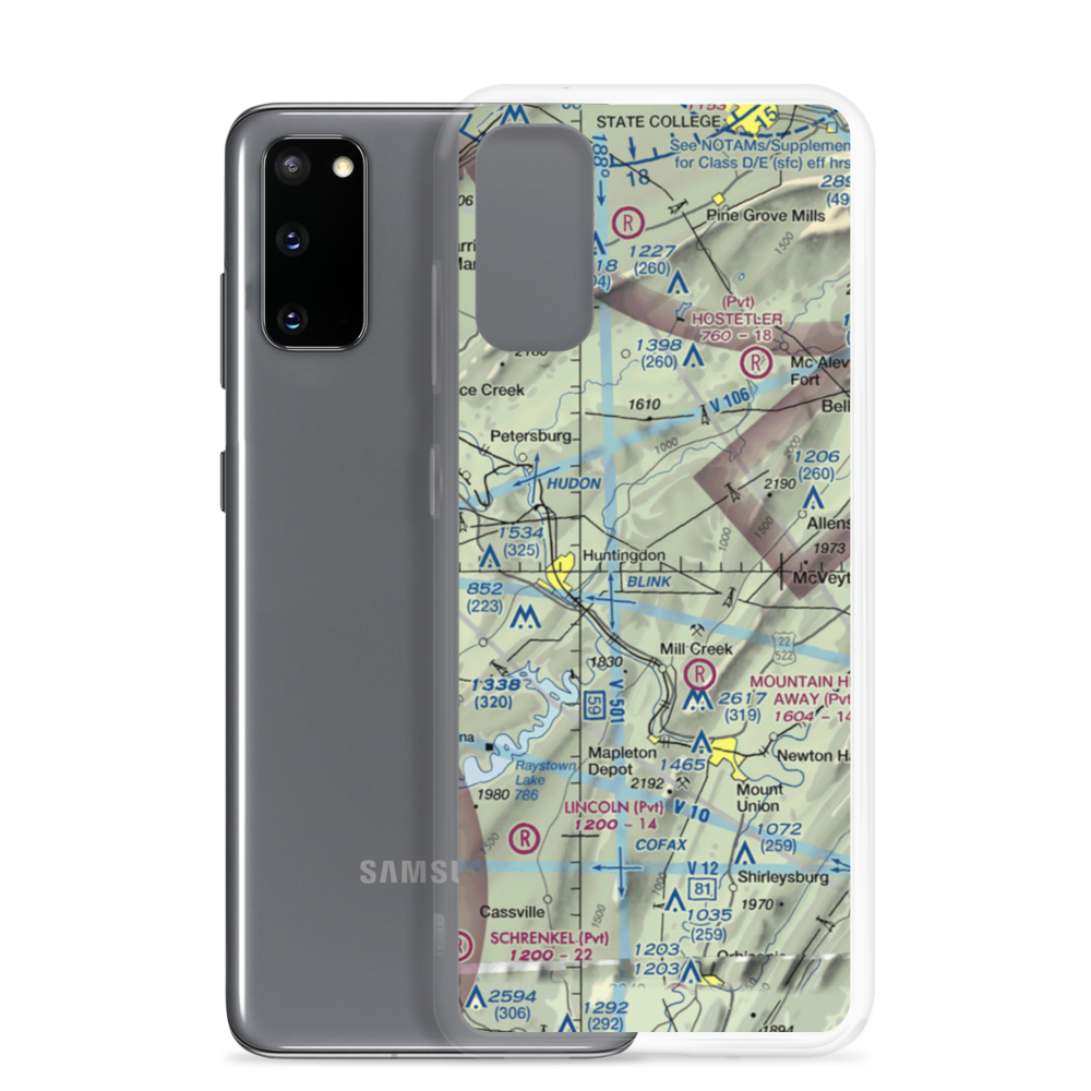 Hilling International Airport (PN64) VFR Sectional Samsung Case Samsung Galaxy S20 model shown