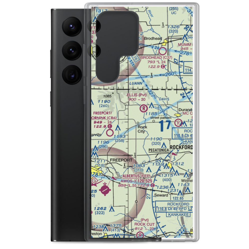 Hillman Airport (LL91) VFR Sectional Samsung Case Samsung Galaxy S22 Ultra model shown