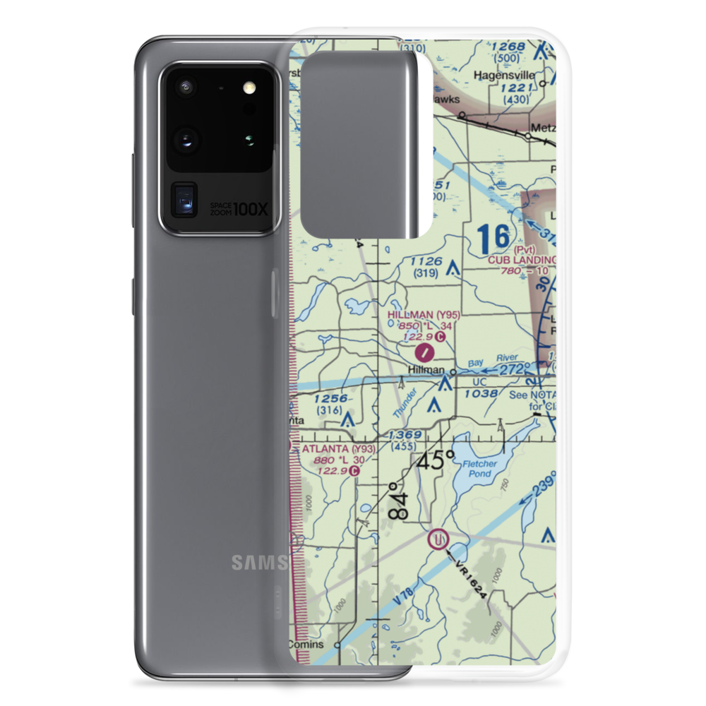 Hillman Airport (Y95) VFR Sectional Samsung Case Samsung Galaxy S20 Ultra model shown