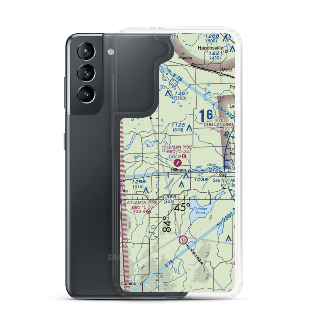 Hillman Airport (Y95) VFR Sectional Samsung Case Samsung Galaxy S21 model shown