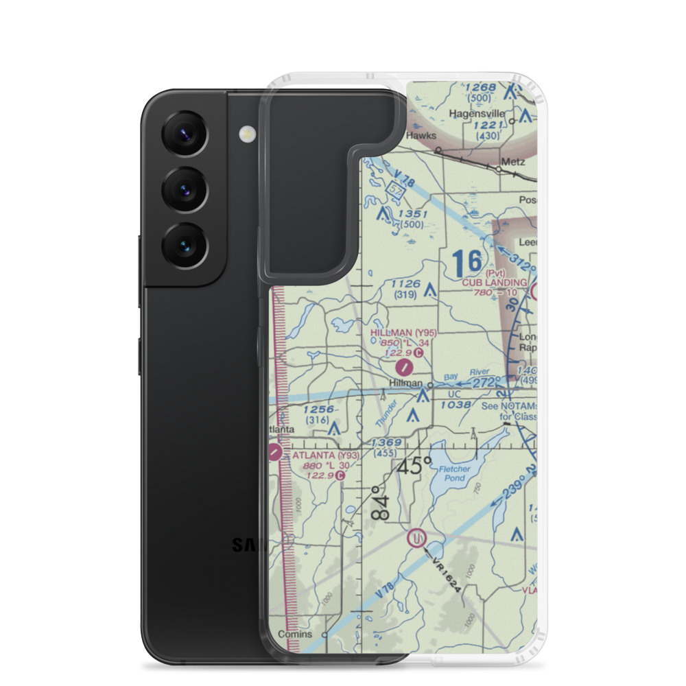 Hillman Airport (Y95) VFR Sectional Samsung Case Samsung Galaxy S22 model shown