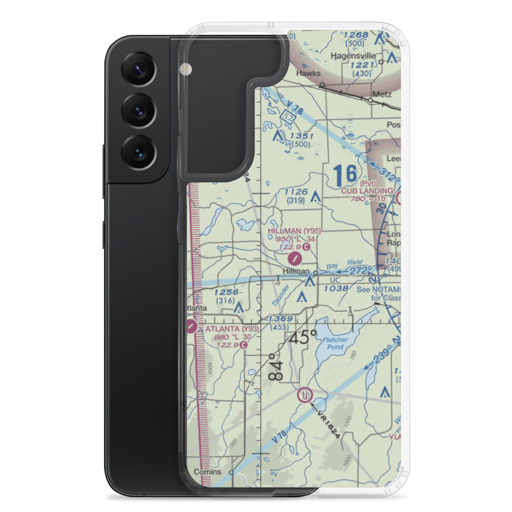 Hillman Airport (Y95) VFR Sectional Samsung Case Samsung Galaxy S22 Plus model shown