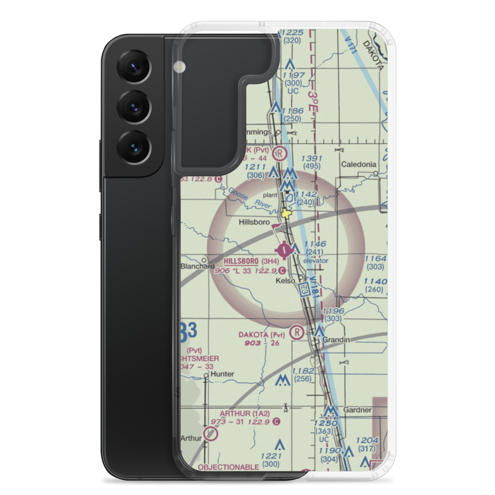 Hillsboro Municipal Airport (3H4) VFR Sectional Samsung Case Samsung Galaxy S22 Plus model shown