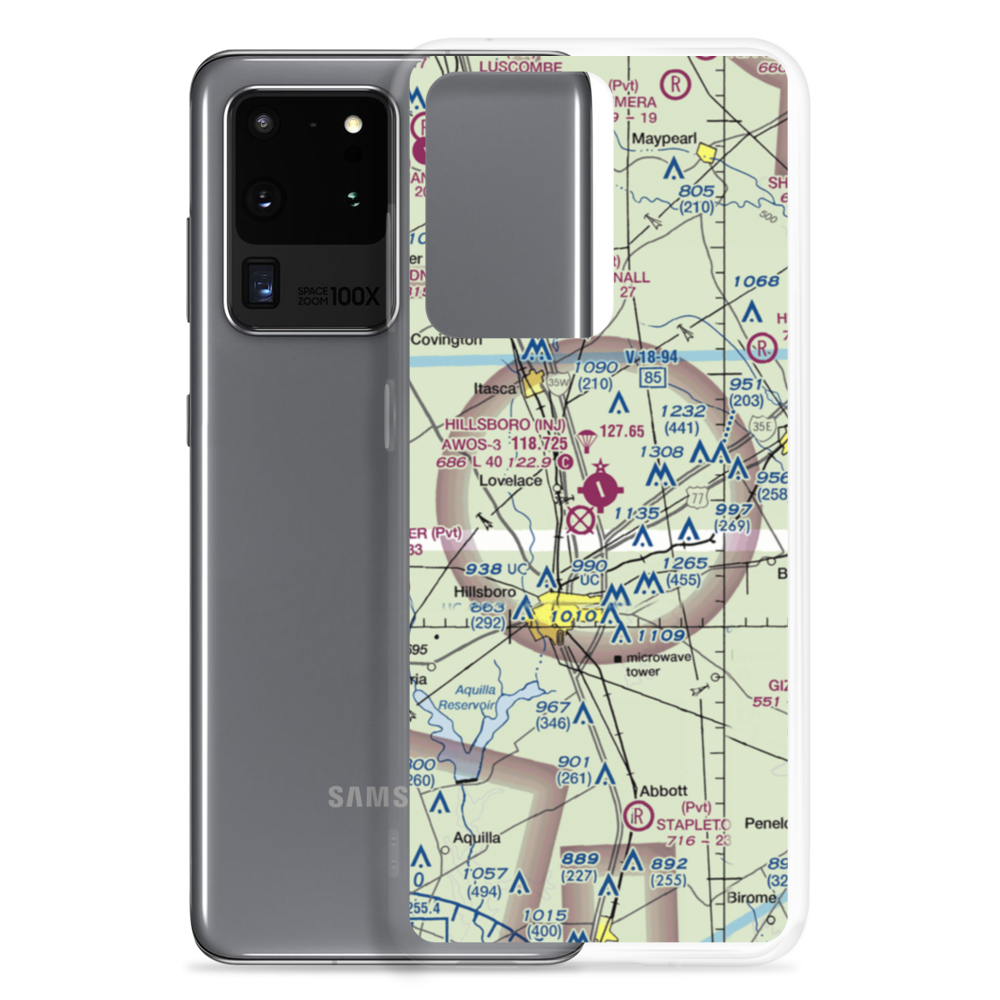 Hillsboro Municipal Airport (INJ) VFR Sectional Samsung Case Samsung Galaxy S20 Ultra model shown