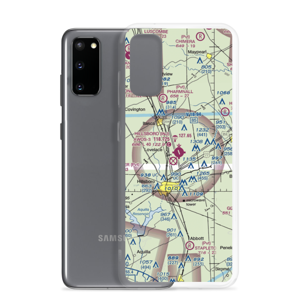 Hillsboro Municipal Airport (INJ) VFR Sectional Samsung Case Samsung Galaxy S20 model shown