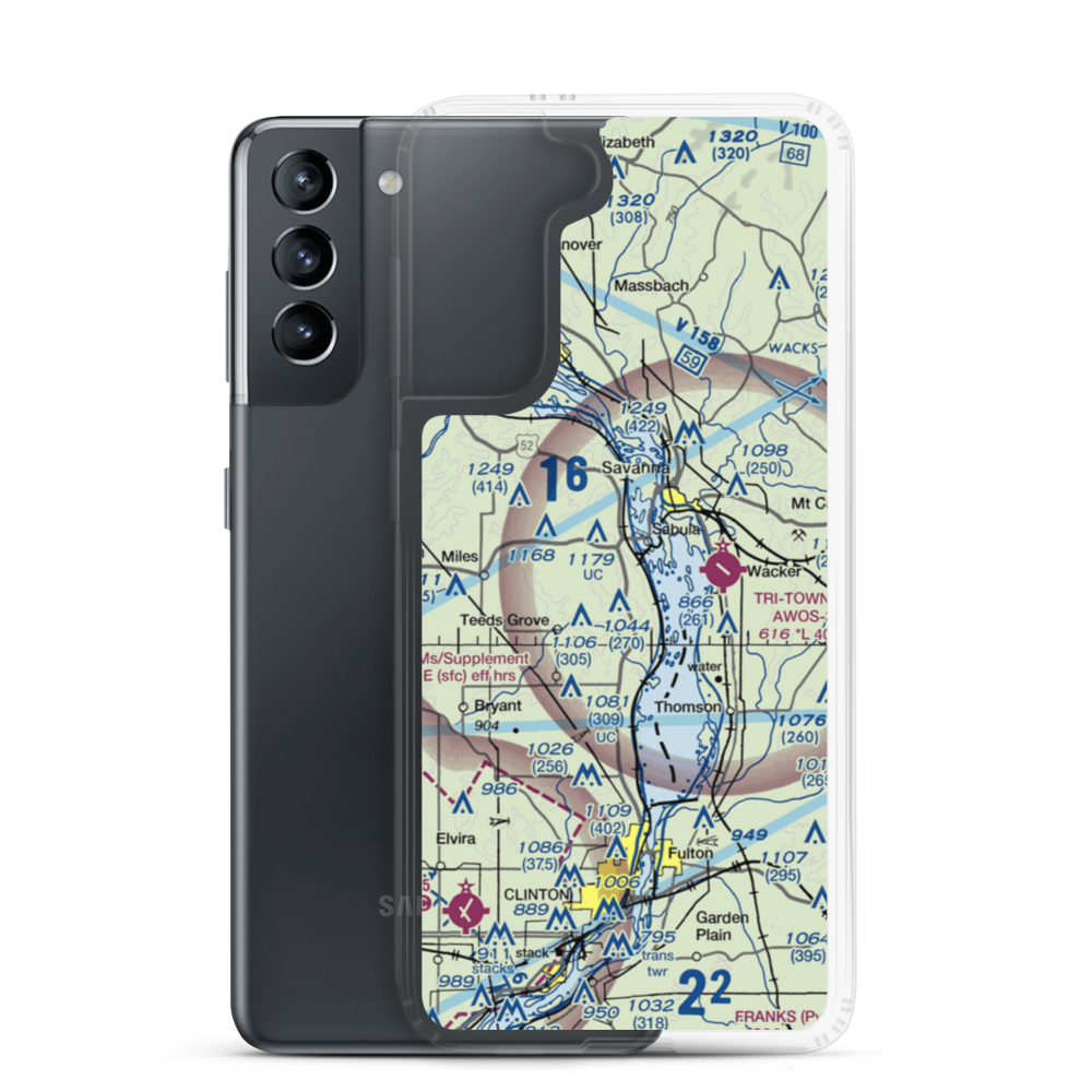 Hillside Stables Airport (13IA) VFR Sectional Samsung Case Samsung Galaxy S21 model shown
