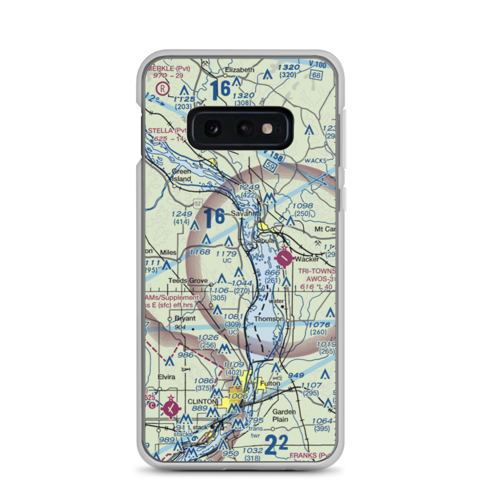 Hillside Stables Airport (13IA) VFR Sectional Samsung Case Samsung Galaxy S10e model shown