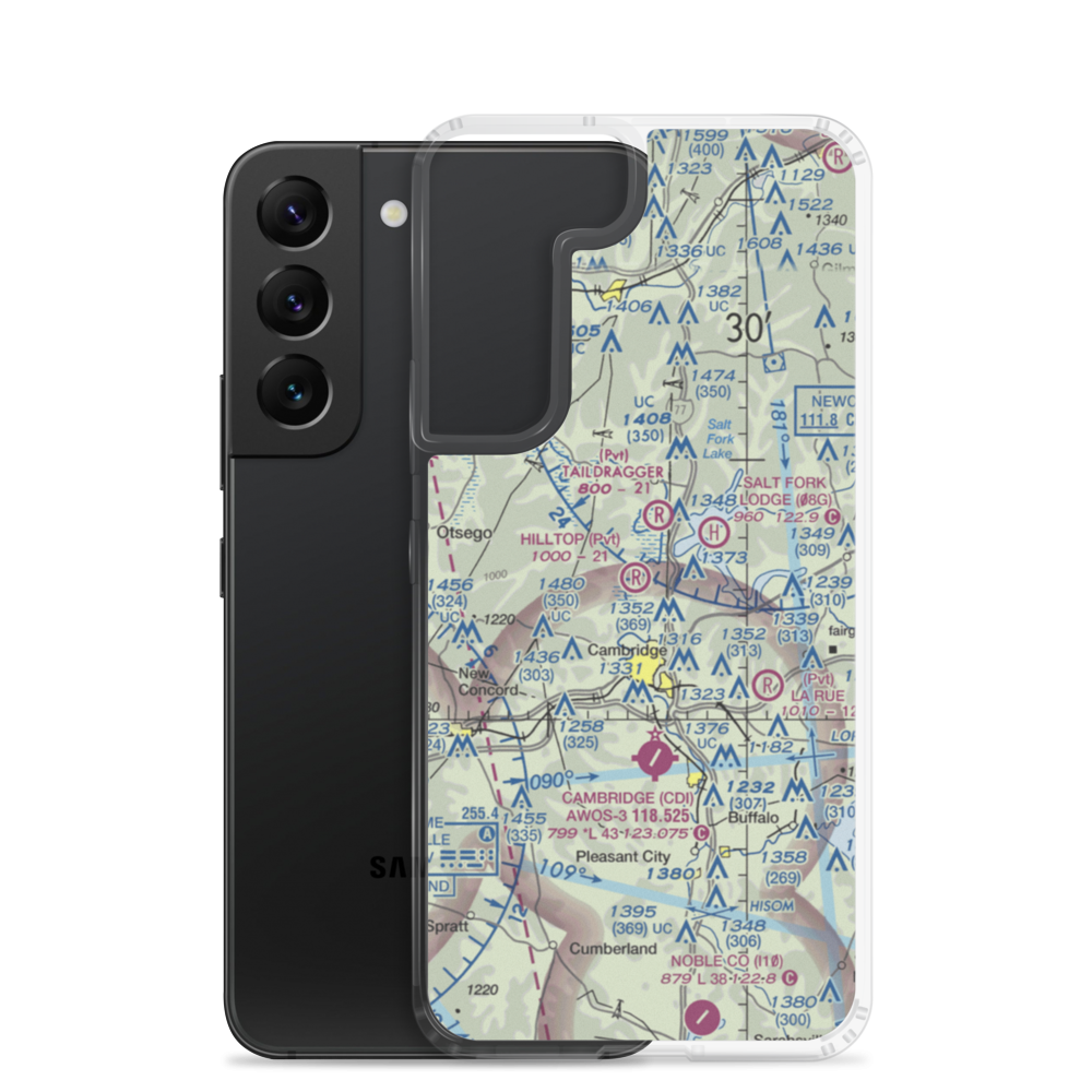 Hilltop Airport (2OA6) VFR Sectional Samsung Case Samsung Galaxy S22 model shown