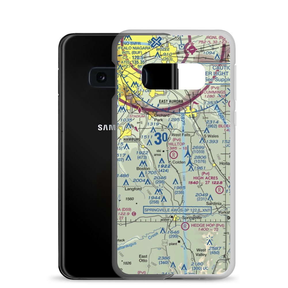 Hilltop Airport (3NY9) VFR Sectional Samsung Case Samsung Galaxy S10e model shown