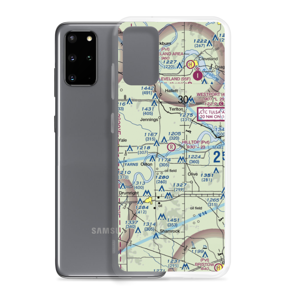 Hilltop Airport (40OK) VFR Sectional Samsung Case Samsung Galaxy S20 Plus model shown