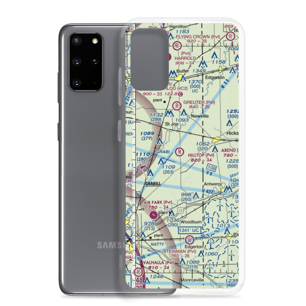 Hilltop Airport (58IN) VFR Sectional Samsung Case Samsung Galaxy S20 Plus model shown