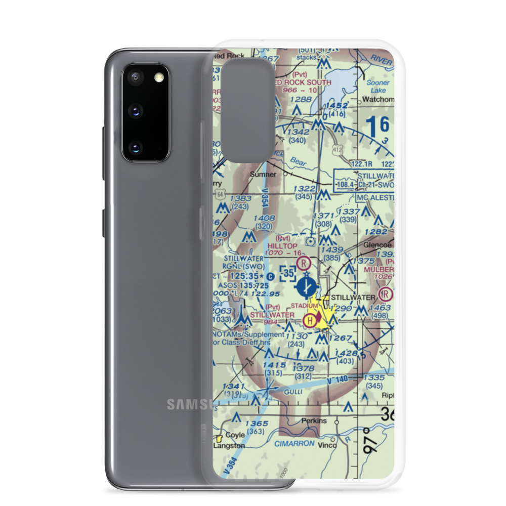 Hilltop Airport (88OK) VFR Sectional Samsung Case Samsung Galaxy S20 model shown