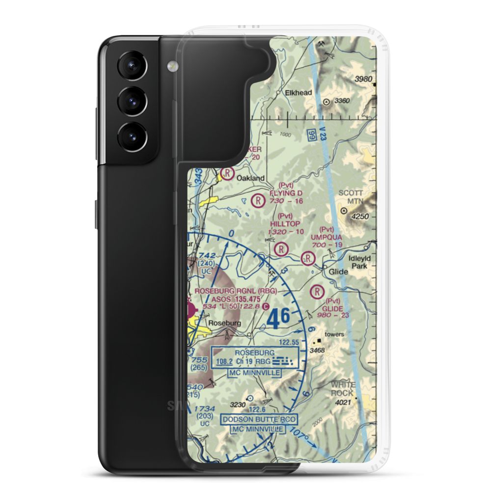 Hilltop Airport (98TE) VFR Sectional Samsung Case Samsung Galaxy S21 Plus model shown