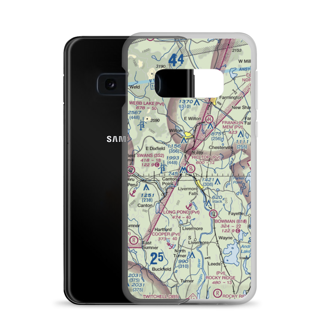 Hilltop Airport (ME92) VFR Sectional Samsung Case Samsung Galaxy S10e model shown