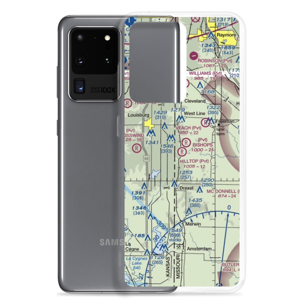 Hilltop Airport (MU62) VFR Sectional Samsung Case Samsung Galaxy S20 Ultra model shown
