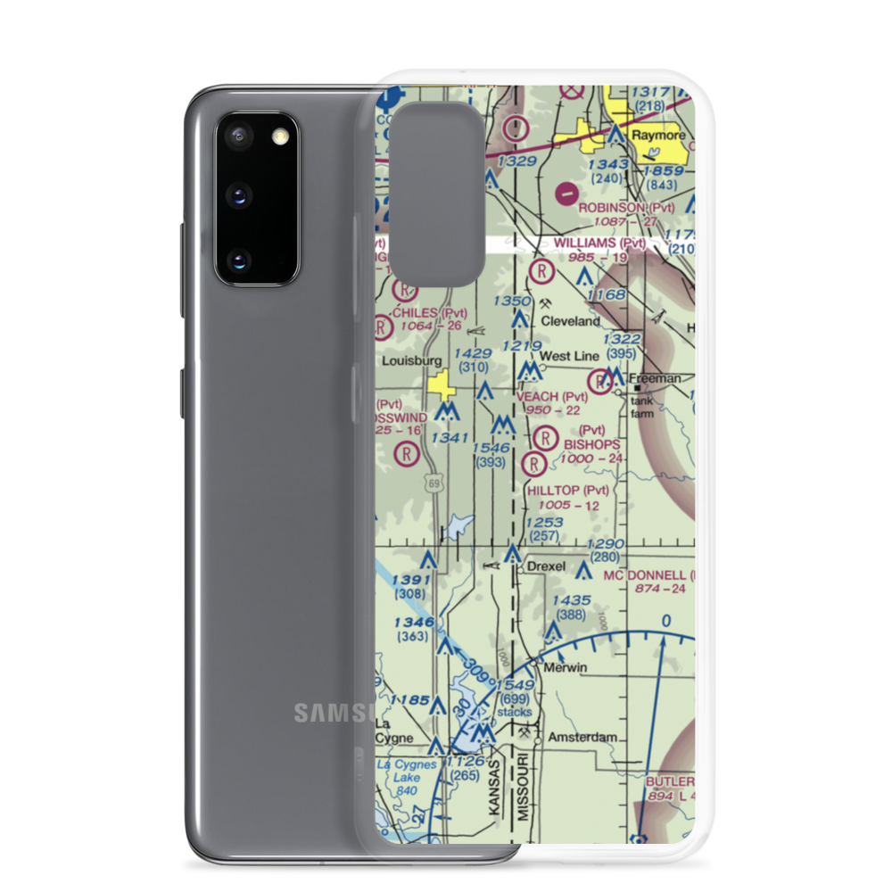 Hilltop Airport (MU62) VFR Sectional Samsung Case Samsung Galaxy S20 model shown