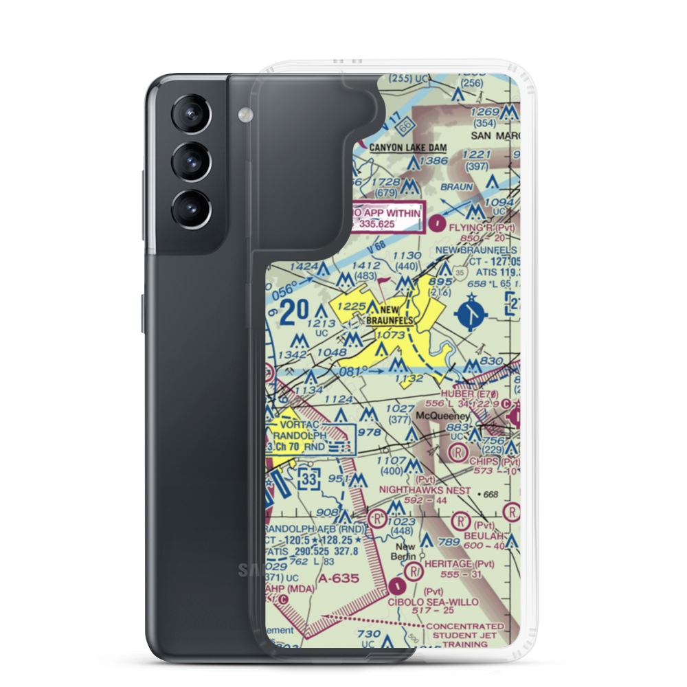 Hilltop Ranch Airport (9TA1) VFR Sectional Samsung Case Samsung Galaxy S21 model shown