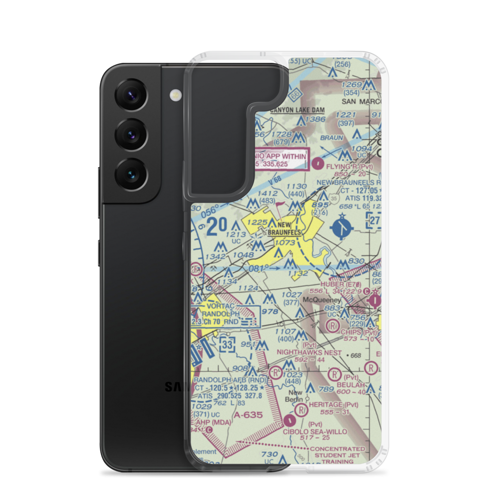 Hilltop Ranch Airport (9TA1) VFR Sectional Samsung Case Samsung Galaxy S22 model shown